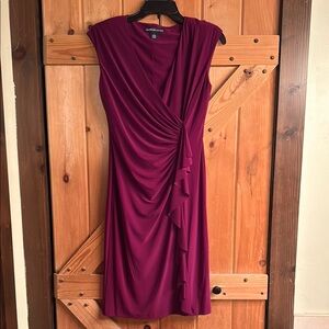 American Living Plum Bodycon Rouched Dress Size 6 New